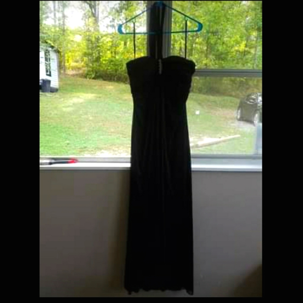 Floor length black dress